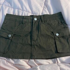 Fashion Nova Olive Green Mini Skirt